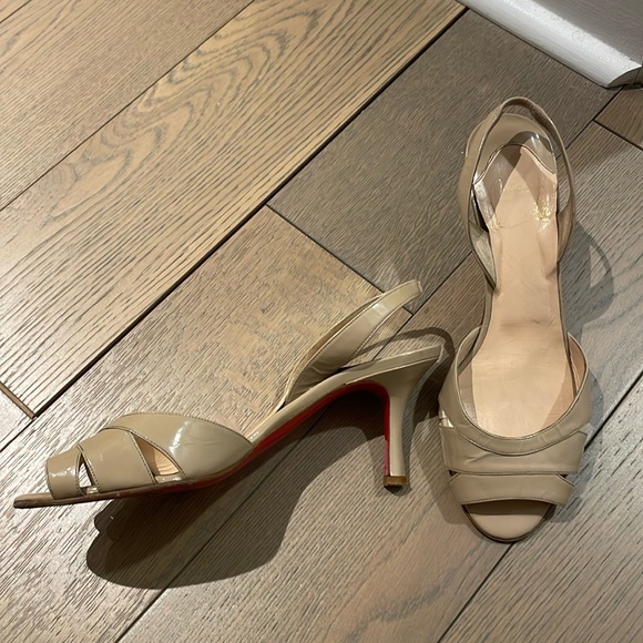 Nude Christian Louboutin Strappy Sandals Size 38 - Picture 2 of 8